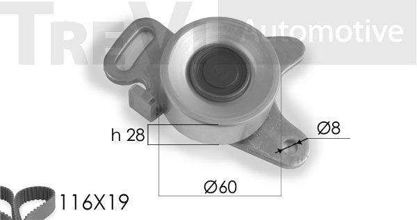 TREVI AUTOMOTIVE Hammasrihma komplekt KD1040